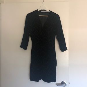 Black velvet wrap dress from &other stories